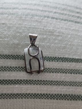 Sterling Silver Clear Stone Pendant Necklace